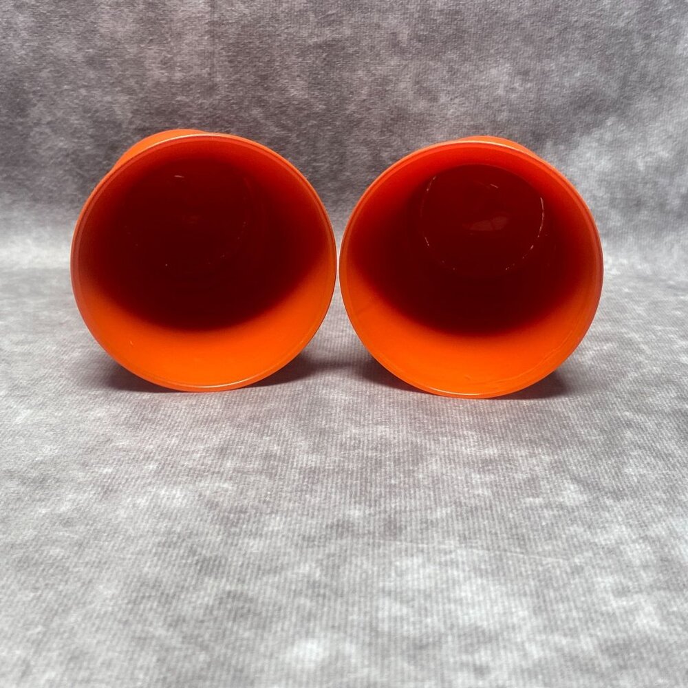 Vintage Anchor Hocking Tilt Ball Orange Ceramic Pitcher Jug & Tumblers Set - Picture 8 of 15